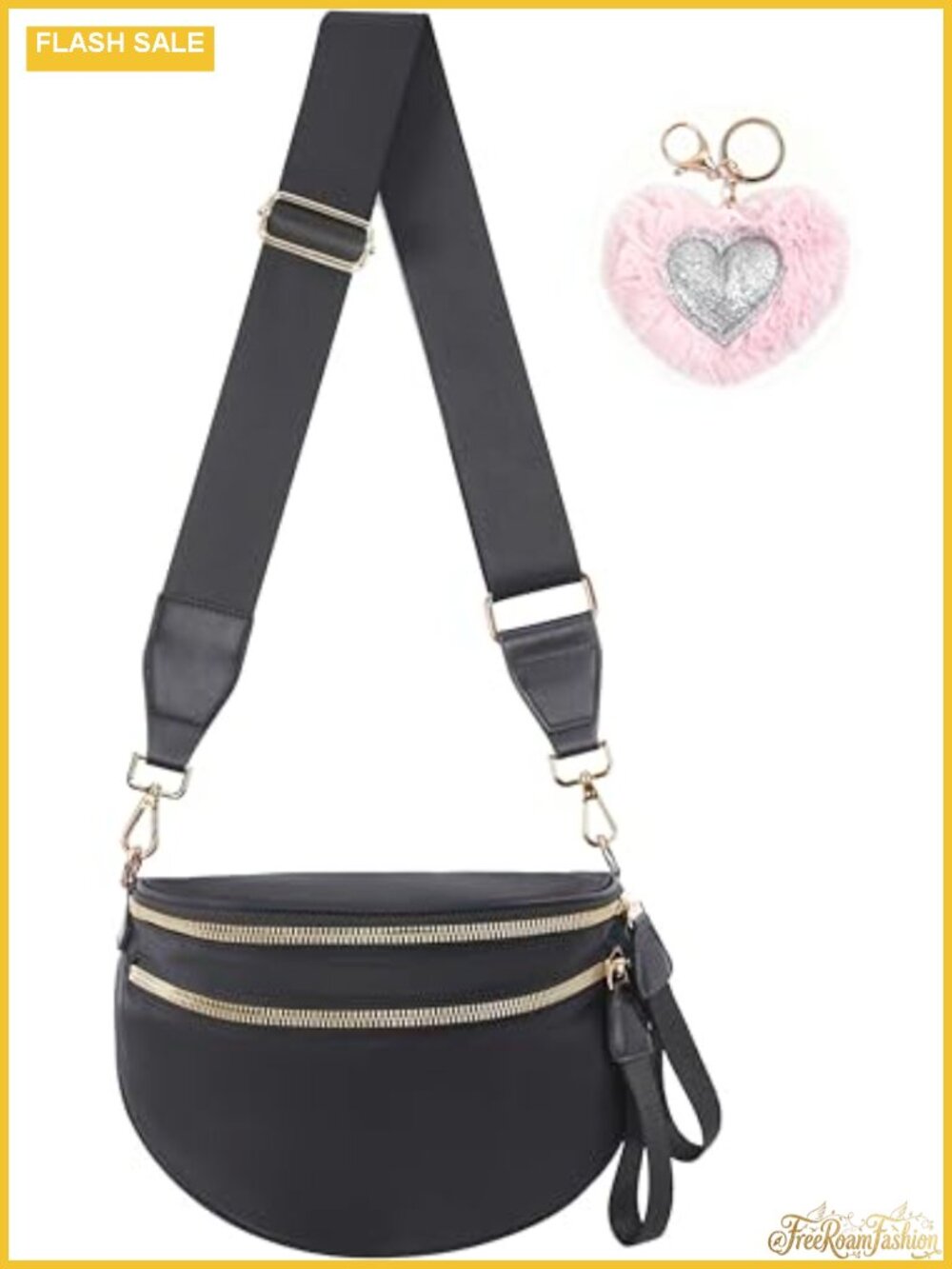 Nylon Crescent Crossbody Bag Slouchy Hobo Purse Water Resistant